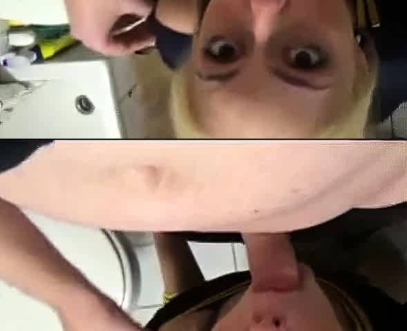 Deutscher blonder Amateur gibt Deepthroat-Blowjob
