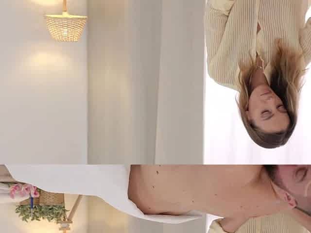 Busty Blonde Masseuse Takes Care Of Her Client's Dick, Polishing It With Her Tits, Hands & Tongue