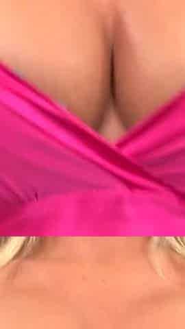 Busty blonde Emilianna gets oil poured into her pussy