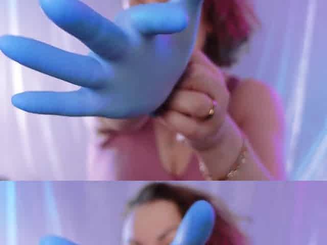 ASMR: medical nitrile gloves, touching face, relaxing sounds, SFW free movie scene