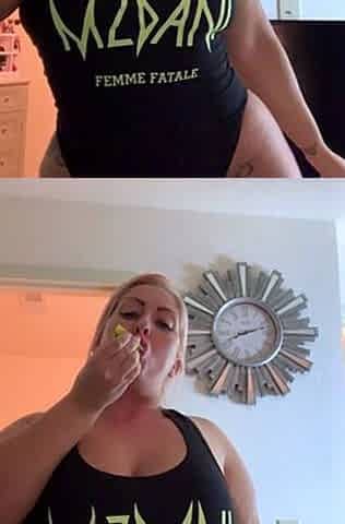 Hot blonde with big boobs solo