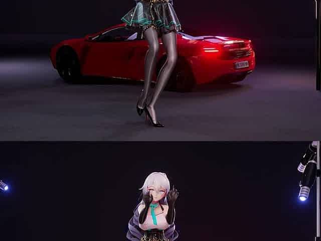 [mmd] Broken Iron Big Duck Duck-queencard Dress Black Silk Elegant Succubus Pattern