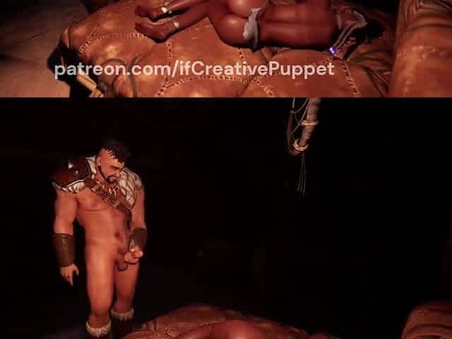 the chief of the tribe caught the carnal native after her bathroom