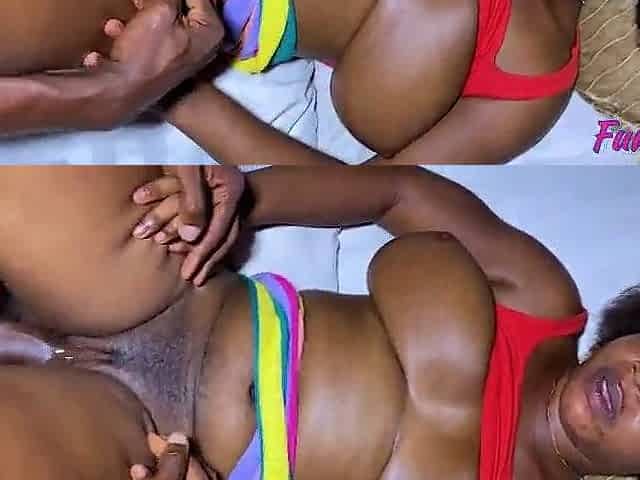 Afro melon bazookas gal takes a ebony large wang