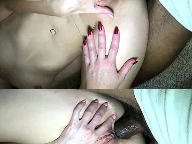 Interracial threesome hardcore fuck