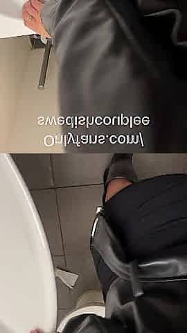 Blond beauty screwed loud in public washroom