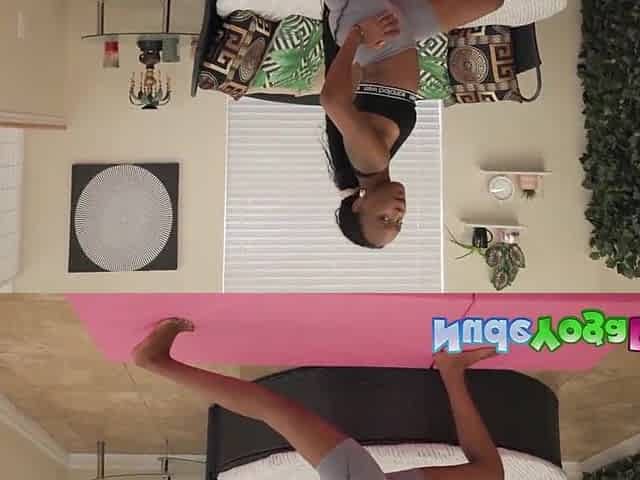 Curvy Black Mila Mars Sexy Stripped Yoga and Masturbation