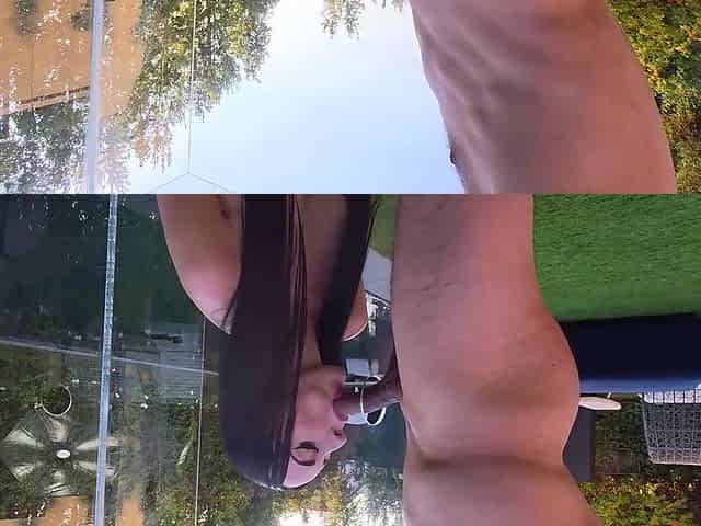 Violet Voss Sex Bot Rides Reverse Cowgirl Outdoors