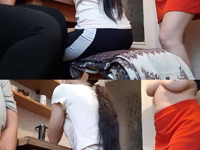 Our neighbour started masturbating in front of us with ribald talk