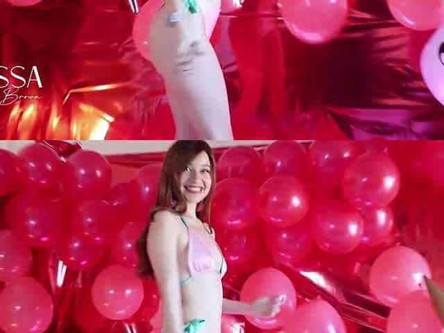 Enjoyment balloon popping with my entire body and my ass