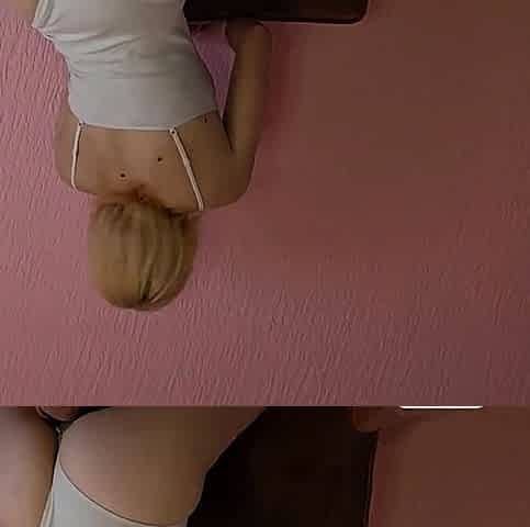 Blonde Teen Humps Chair to Orgasm on Webcam