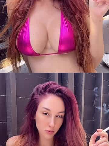 Big Boobs Outdoor Smoking Cigarette Fetish Outdoor