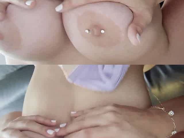 Nasty brunette pornstar with big boobs