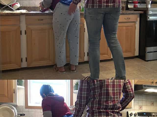 Syrian Wife Lets 18 Year Old German Stepson Fuck Her in the Kitchen