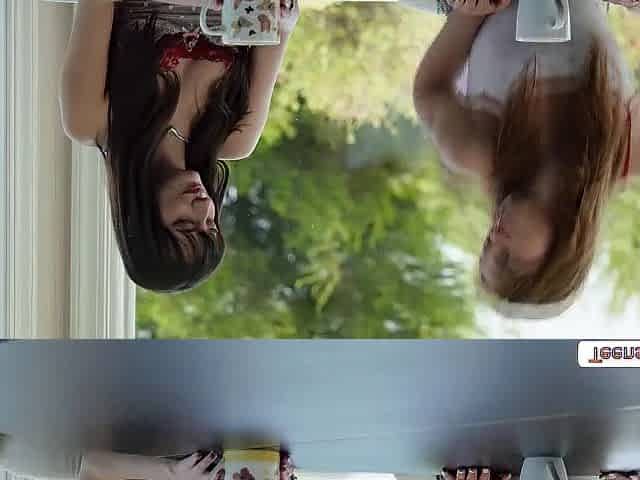 Concupiscent teen lesbos are on the daybed wearing hawt lingeries and begin giving a kiss every other