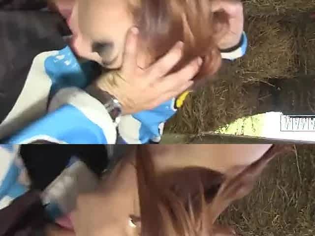 This chab Grabbed My Hair and Drilled My Mouth... Then Bent Me Over the Hay Bales