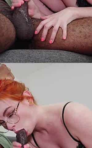 British Redhead Cutie Cheats on Her BF with His BBC Boss