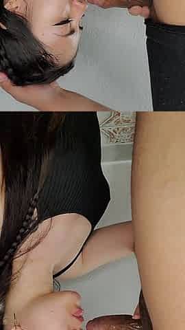Mi Cute Neighbor Shoved My Cock Down Her Throat - Cumshot and Sloppy Deepthroat
