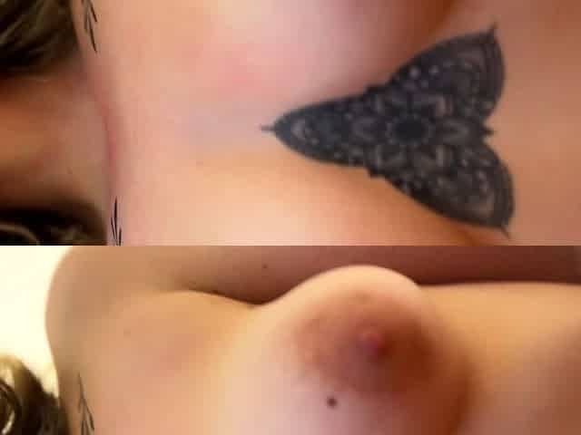 Blonde horny chicks play her big boobs
