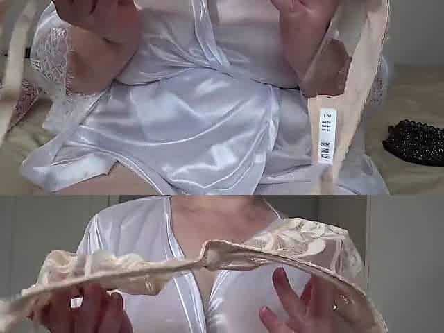My Big Tits Are Trying On A Christmas Present - New Bras For Old Natural Boobs - Does A Busty Milf Turn You On?