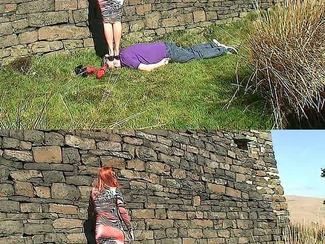 Sophie's Head & Back Trampling In Different Shoes By The Castle