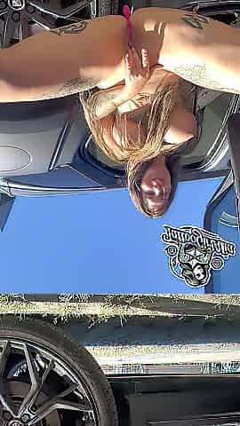 Explosive squirt on the highway, filmed quietly and nearly got caught