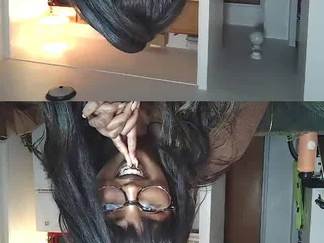 Nerdy Brunette hair Black Rides your rod during the time that ribald talking