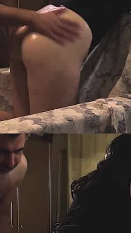 A Lot of Sperm on the Big Breasts of a Young Wife