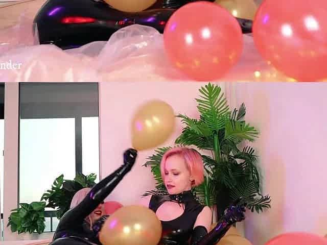 Air Balloon Looner Hot Fetish 2 Lesbians in Tight Shiny Rubber Clothes Having Fun