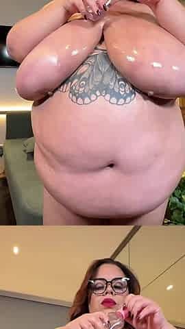 Angel BBW with Her Pussy and Tits Totally Soaked