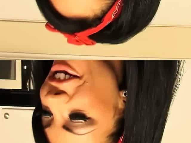 A inked brunette with large bra-stuffers uses fucktoys