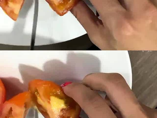 Food Fetish eating my papaya catched for my stepsister