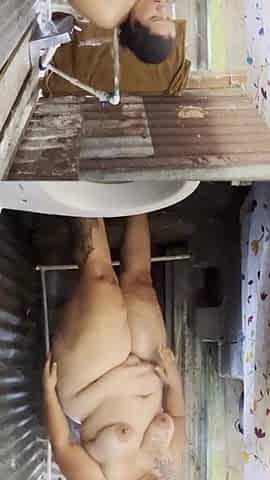 I shower in the public restroom and I touch myself during the time that showering.