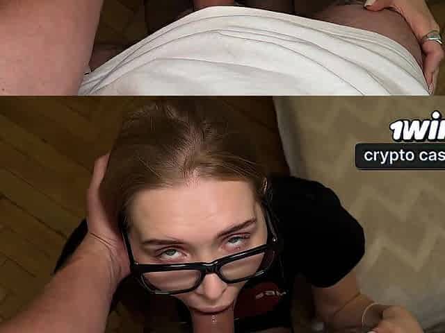 Coarse sex with my lewd classmate during parents out. Cum on glasses and Parents caught us