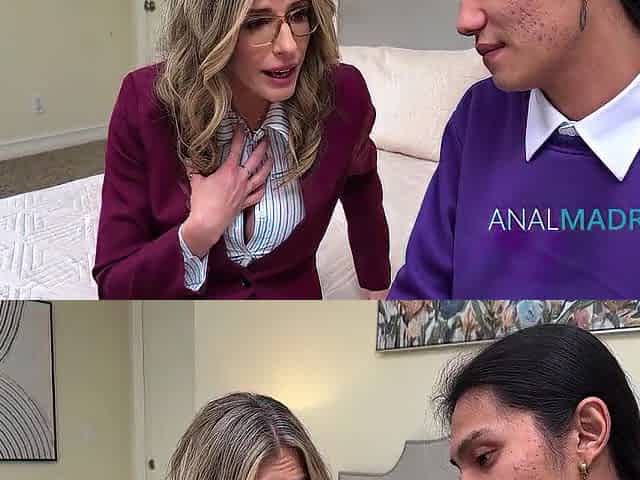 Hesitant MILF Gets Step Sons Support For Her Porn Career (Anal Sex)