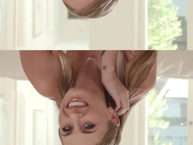 Behind the scenes with a young and pretty big-breasted model, Angel Youngs