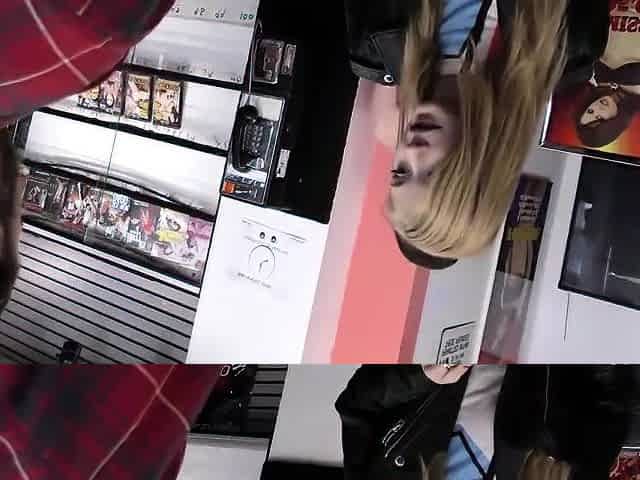 Natural busty blonde in glory hole blowjob