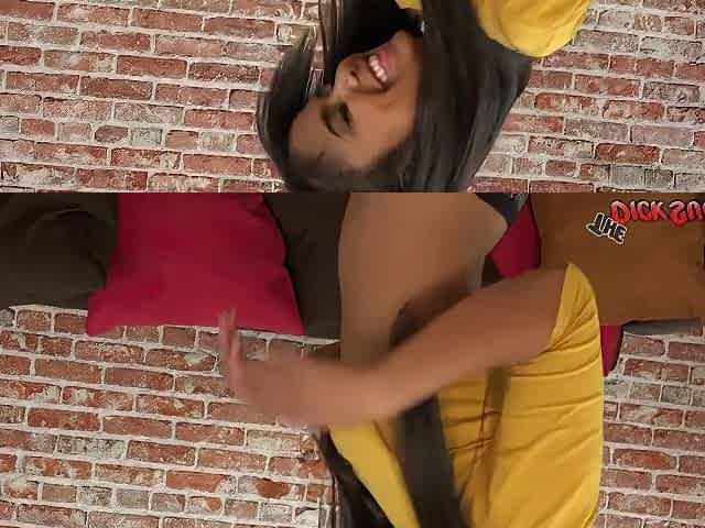 Hot Black Teen 18+ Sucks Pink Loppy Balls