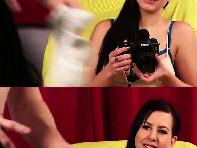 Horny voyeur slut asks lover to tug dick