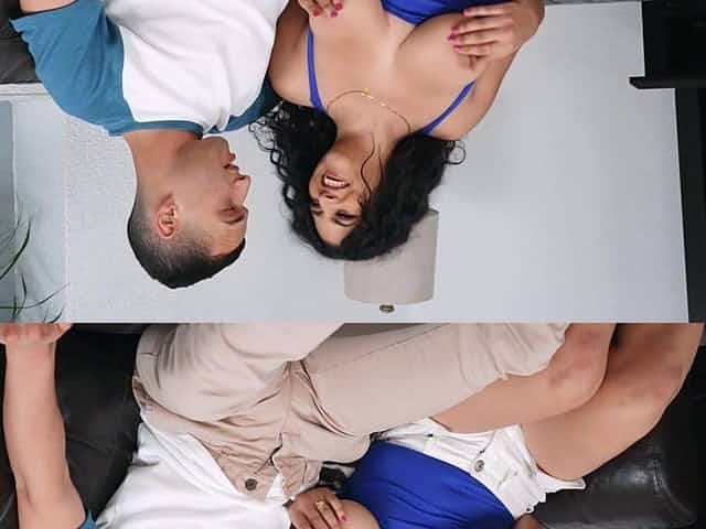 Chubby Gabriela Lopez gets cum on tits after sucking a big dick
