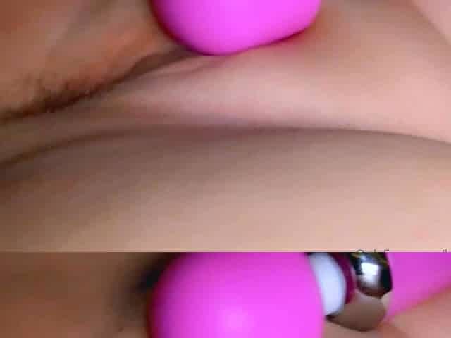 Amateur double toy masturbation