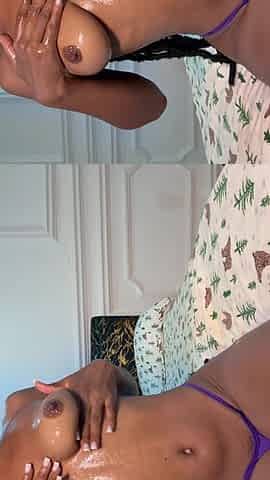 Ass and Tits Massage with Oil, Booty Spanks