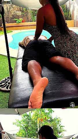 Tricked by slutty stepmother, massage with glad ending