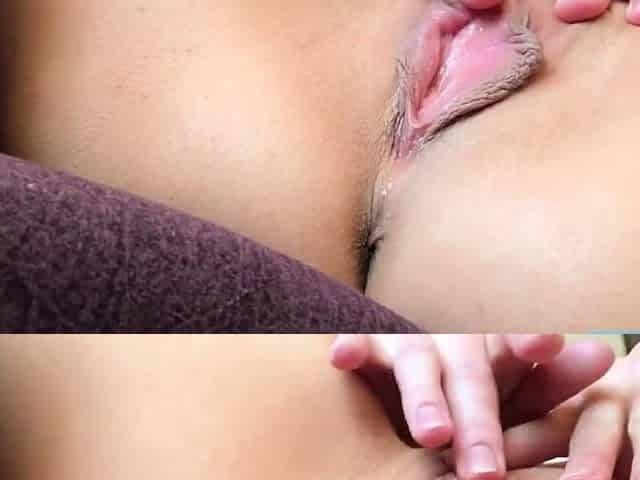 Close-Up - Horny Teen Makes Herself Squirt