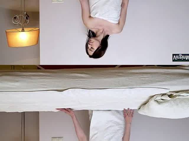Slim masseuse for a brunette hair virgin Anfisa