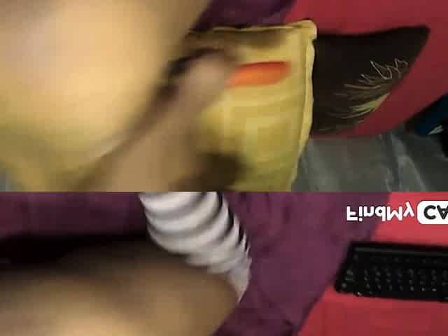 Big-Ass Ebony BBW Plays with Toy on Webcam