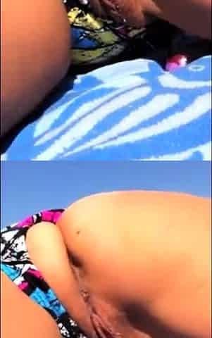 Me masturbating at a public beach