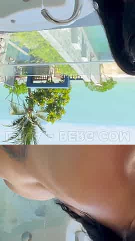 All-inclusive Vacation MILF Whore Waiting in Jacuzzi on Sea View Villa