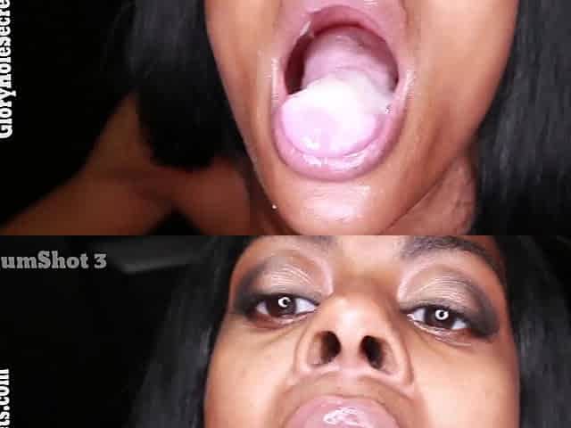 Girls swallowing huge loads through a gloryhole - compilation
