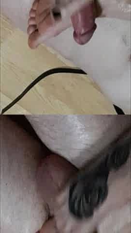 Lady Angela Slow Footjob Close up Foot Tattoo Black Pedicure